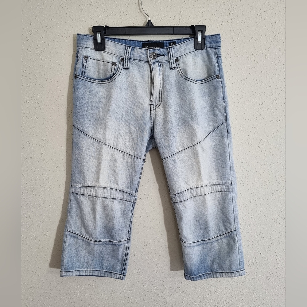 Stylish Light Blue Denim Shorts Size Waist 29.